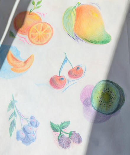 Pastel Fruit colored pencil