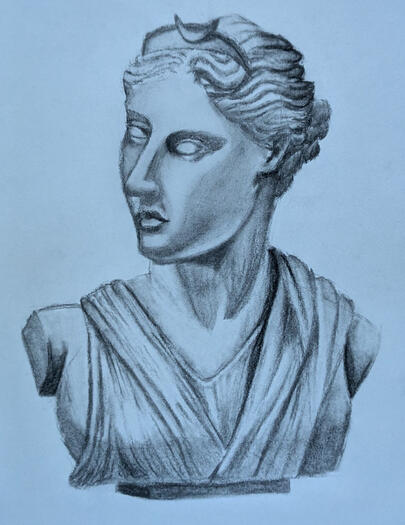 Goddess of the Moon charcoal